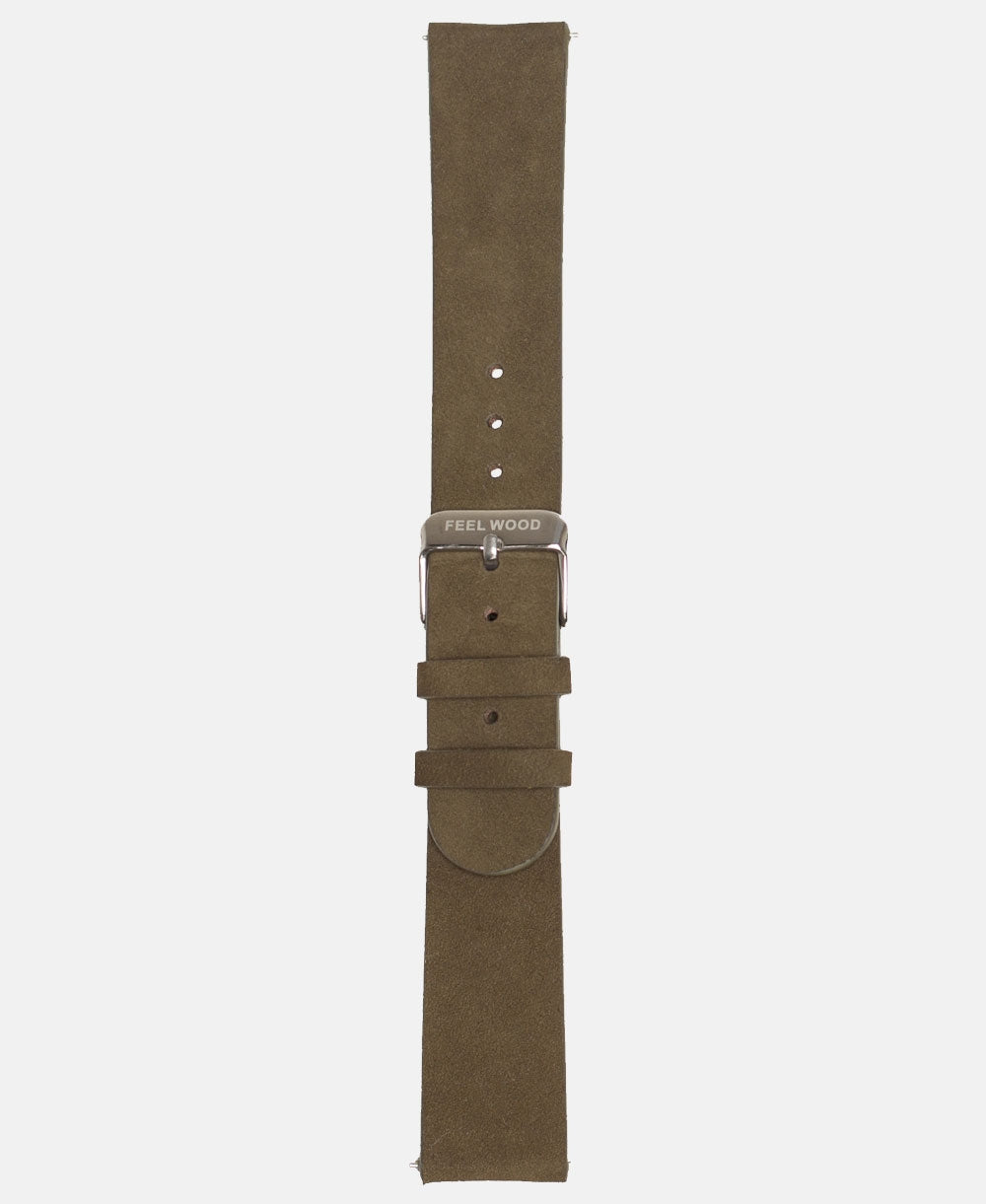 Nubuck leather strap 20 mm Green Forest