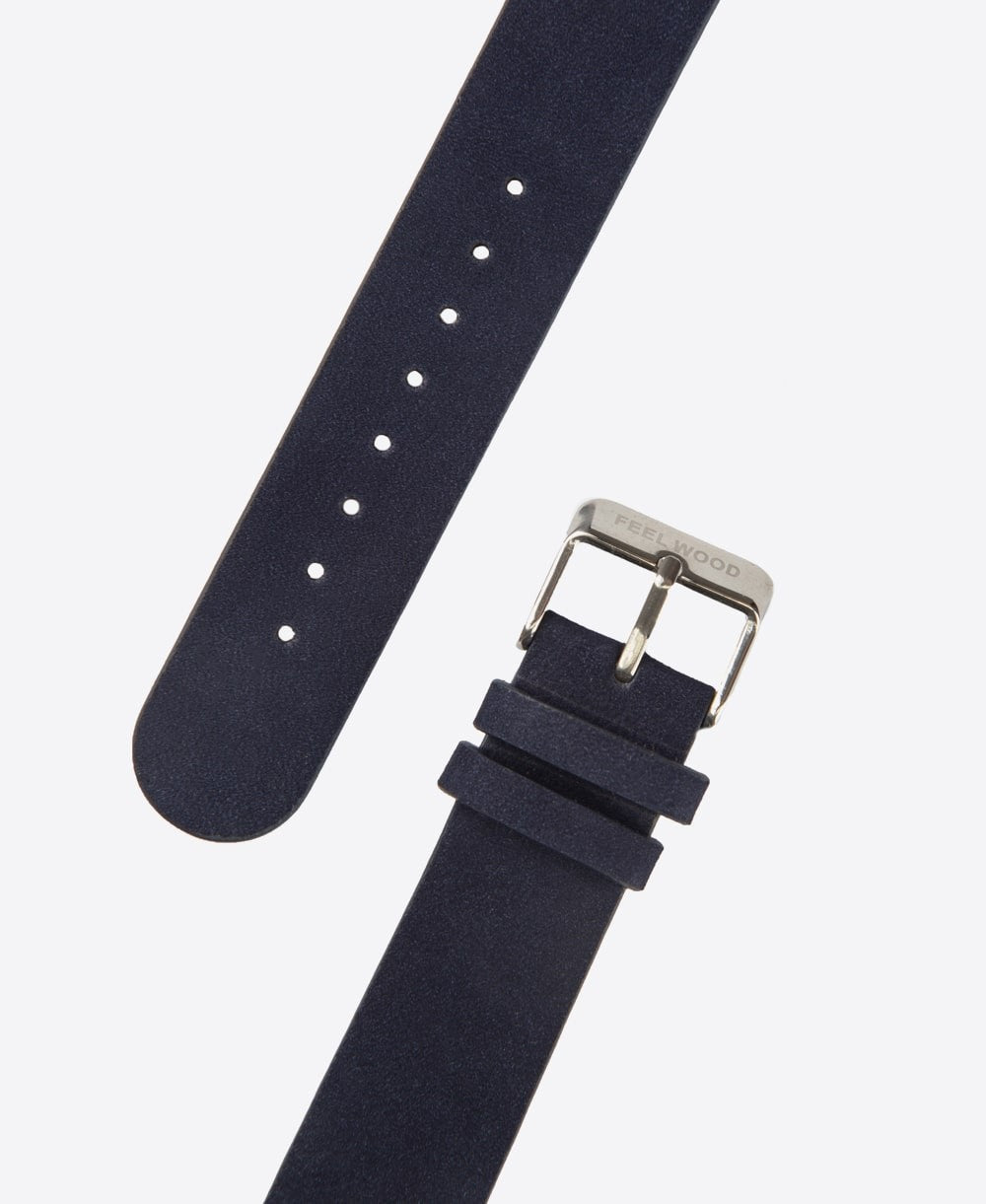 Nubuck leather strap 20 mm BlueBerry