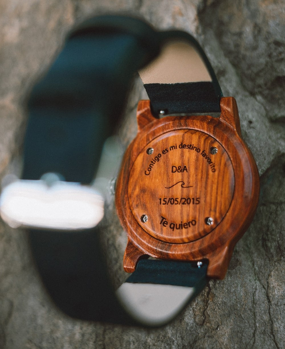 Wooden watch Black Sonder BlueBerry 40 mm